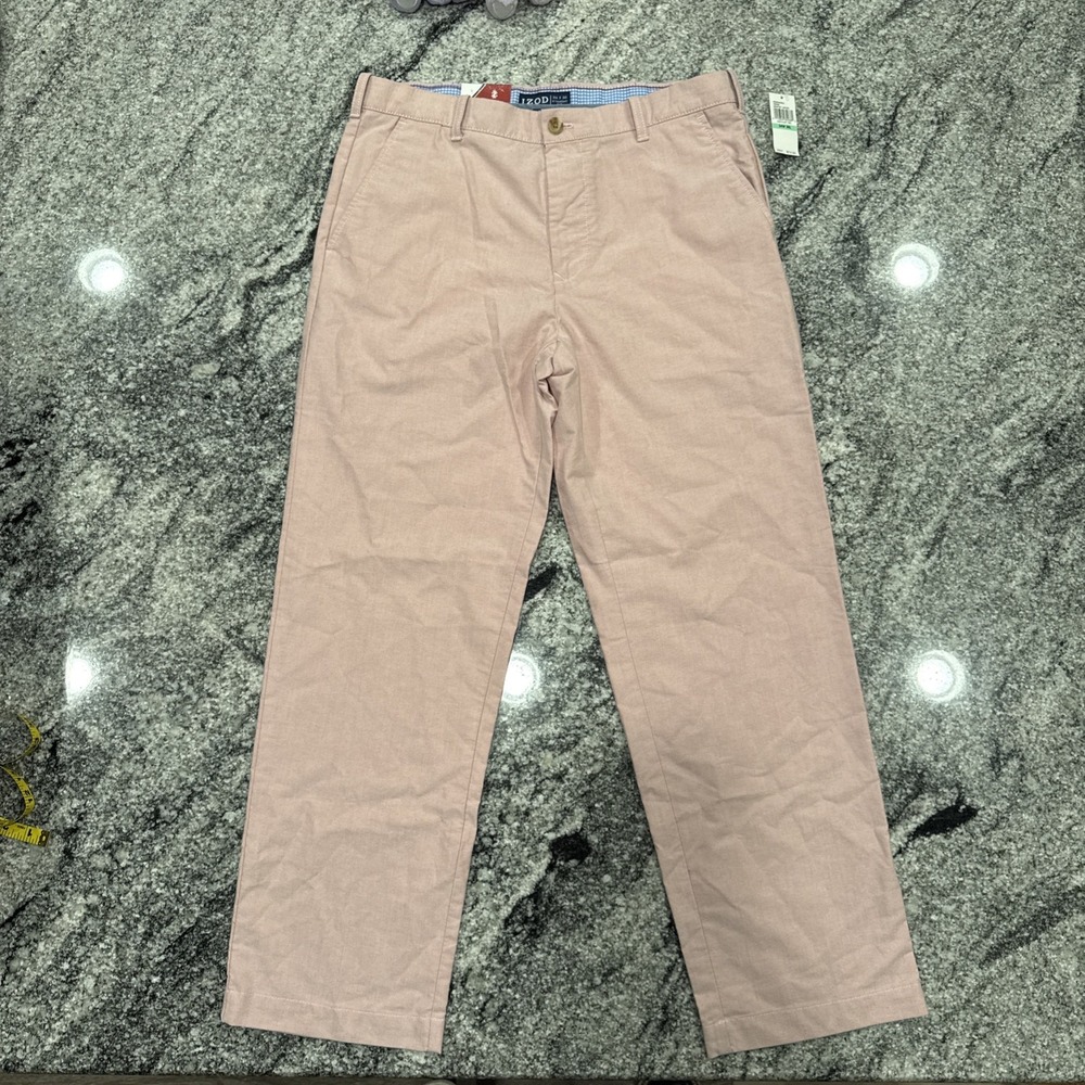 Izod The Newport Oxford Nantucket Red‎ Pants 34 x 30 NEW With Tags Wrinkle Free